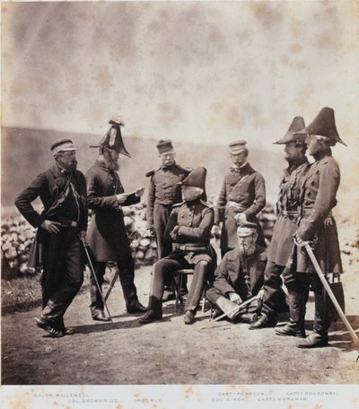 Generalleutnant Sir George Brown und Stab, aus einem Album mit 52 Fotografien im Zusammenhang mit dem Krimkrieg, 1855 von Roger Fenton